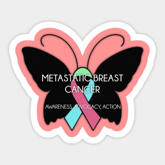 Metastatic Breast Cancer Butterfly Sticker by Forever Tiffany